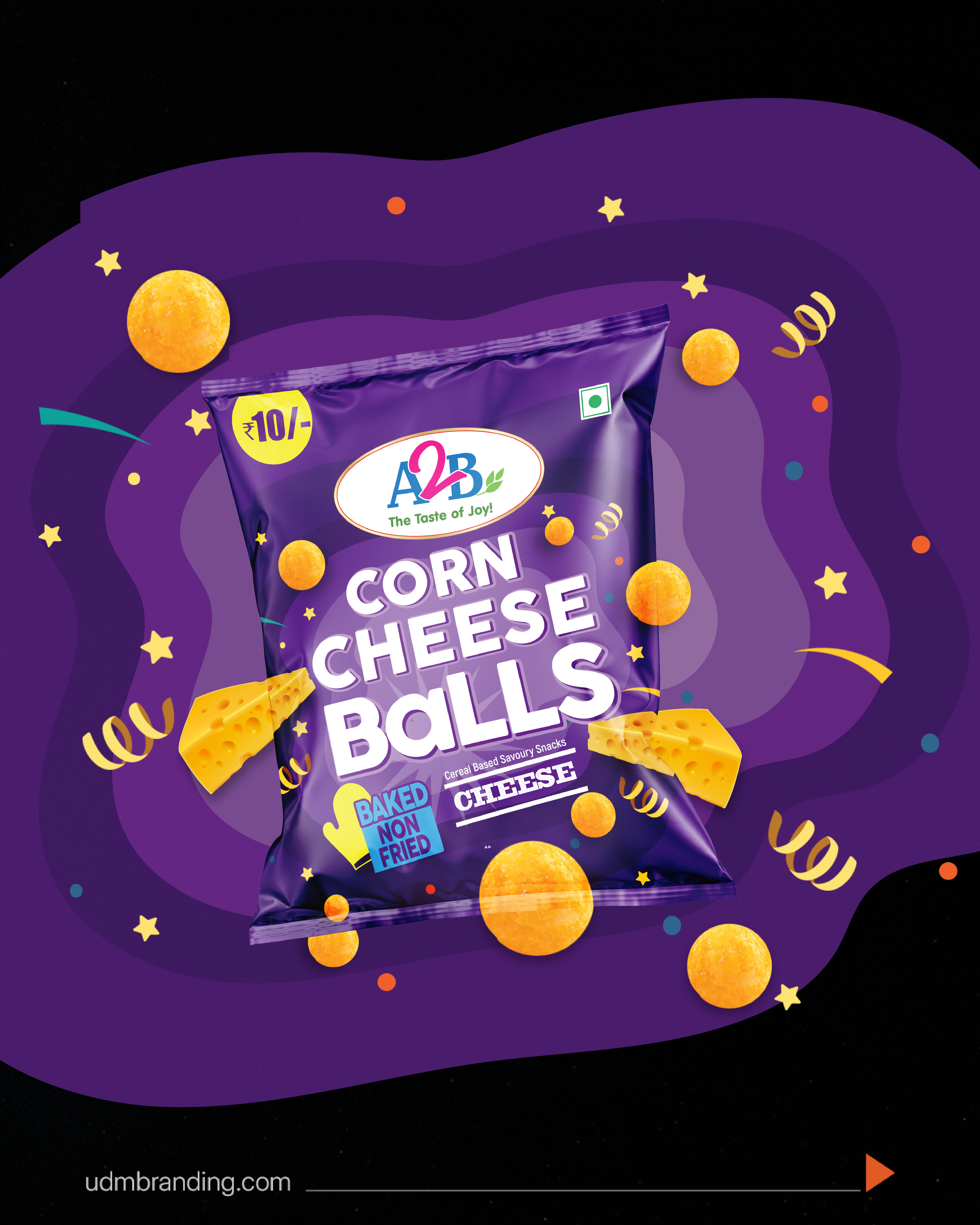 A2B Corn Cheese Balls pack