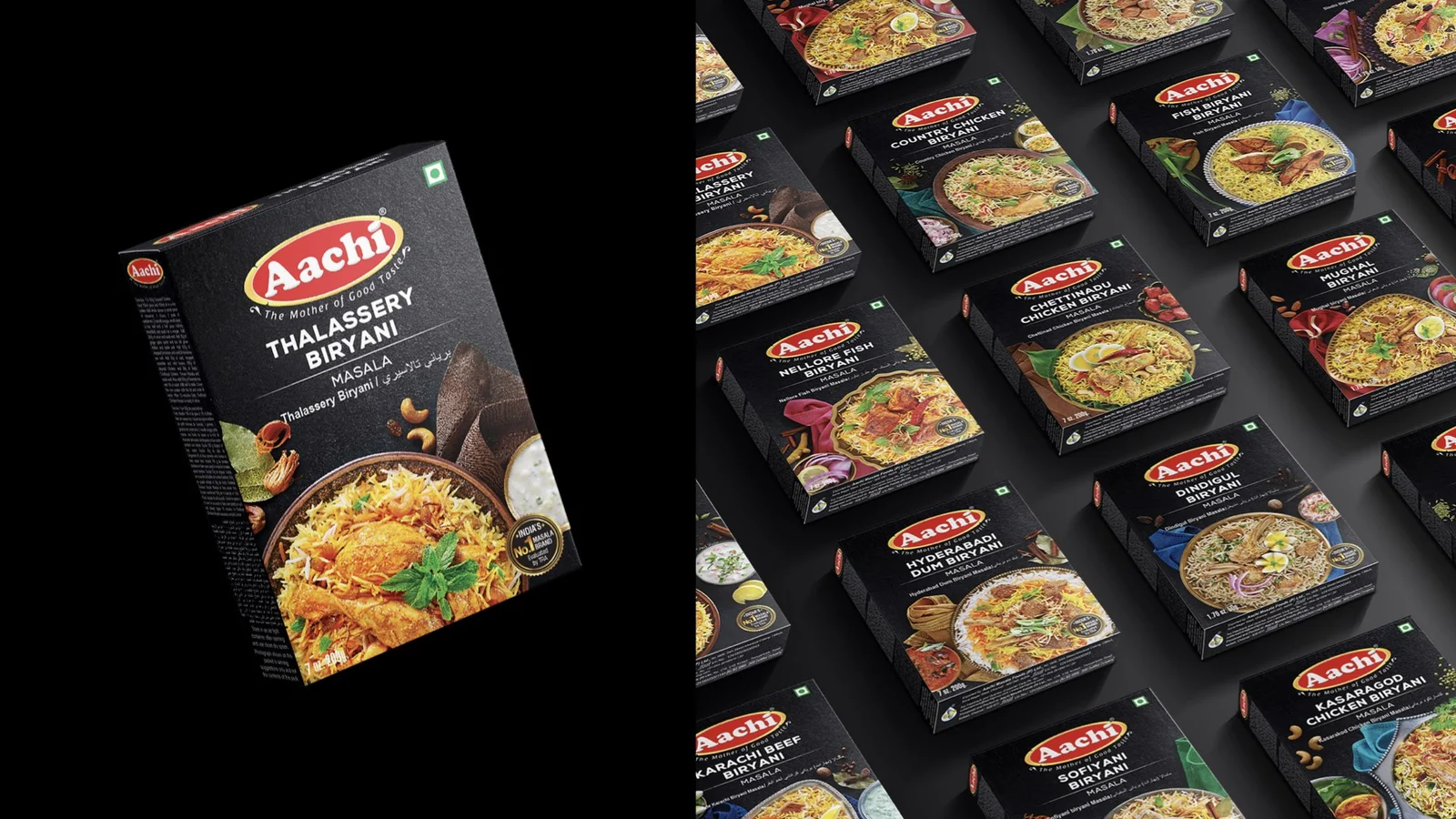 Aachi Biryani Masala packaging range