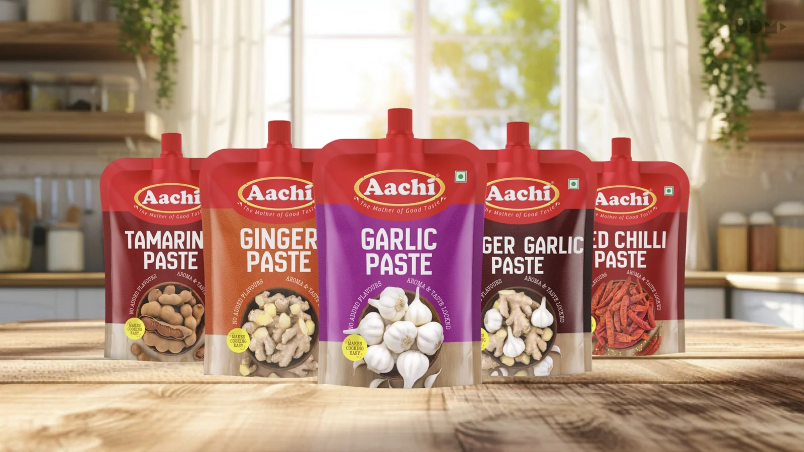 Aachi paste packaging range