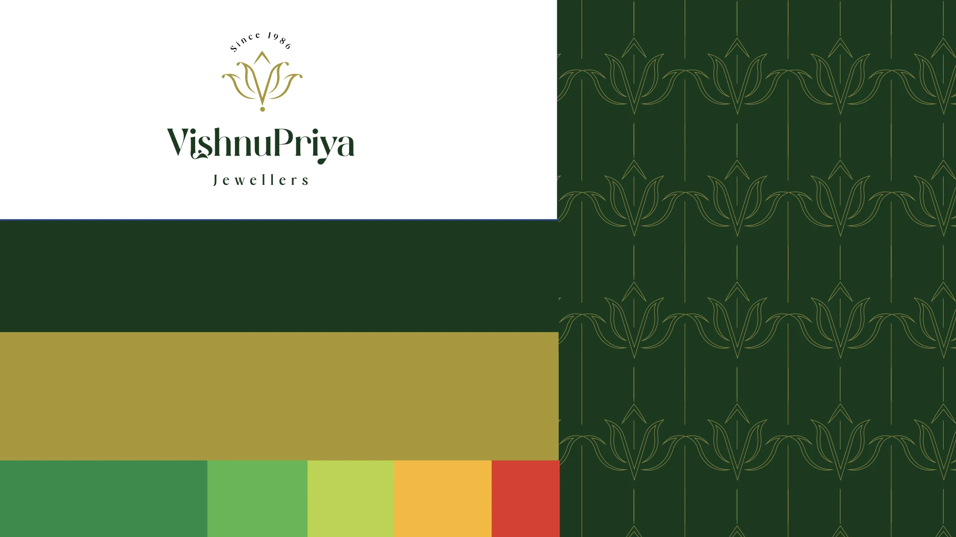 Vishnu Priya identity palette and lotus pattern