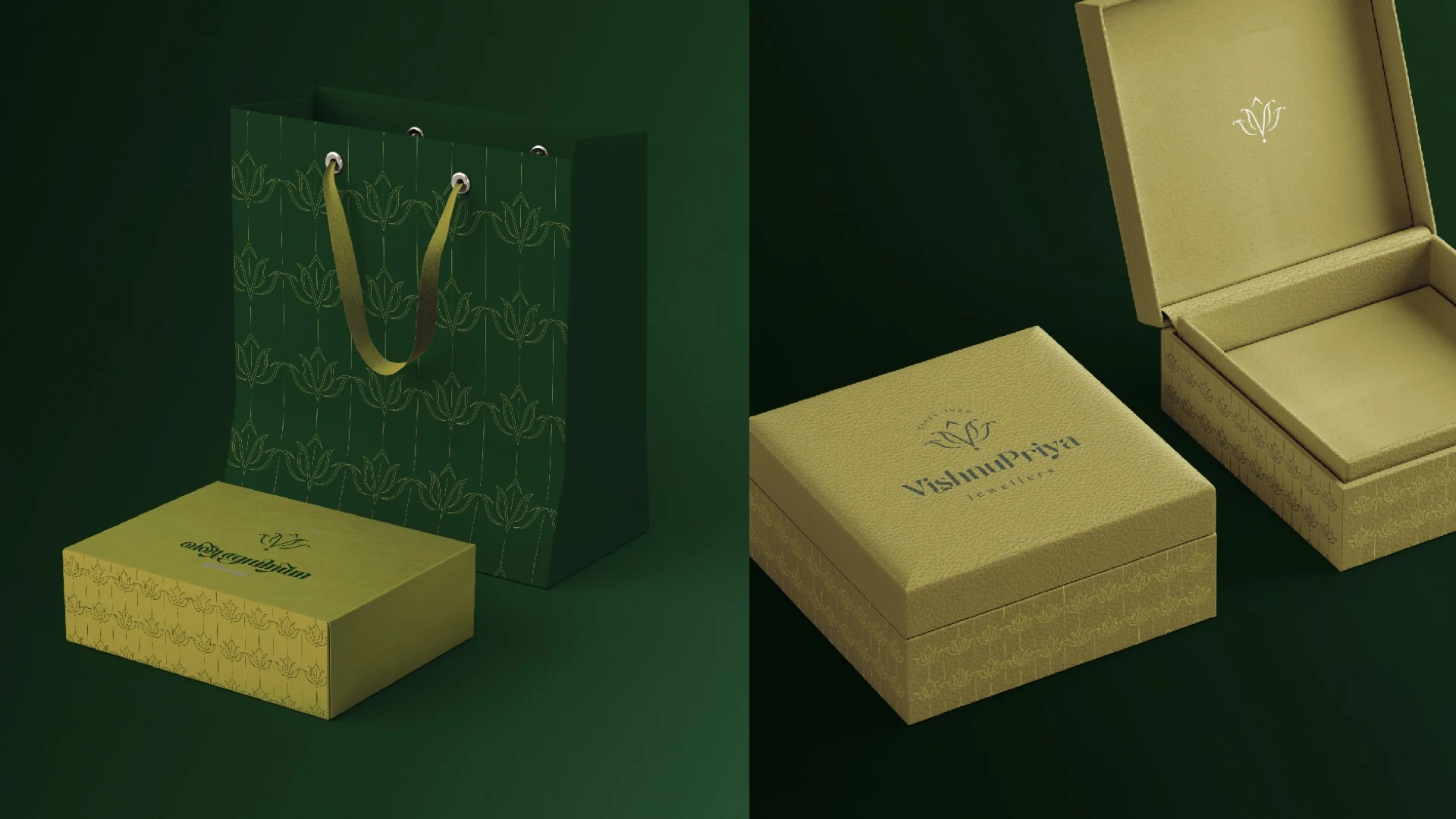 Vishnu Priya jewellery packaging and shopping bag